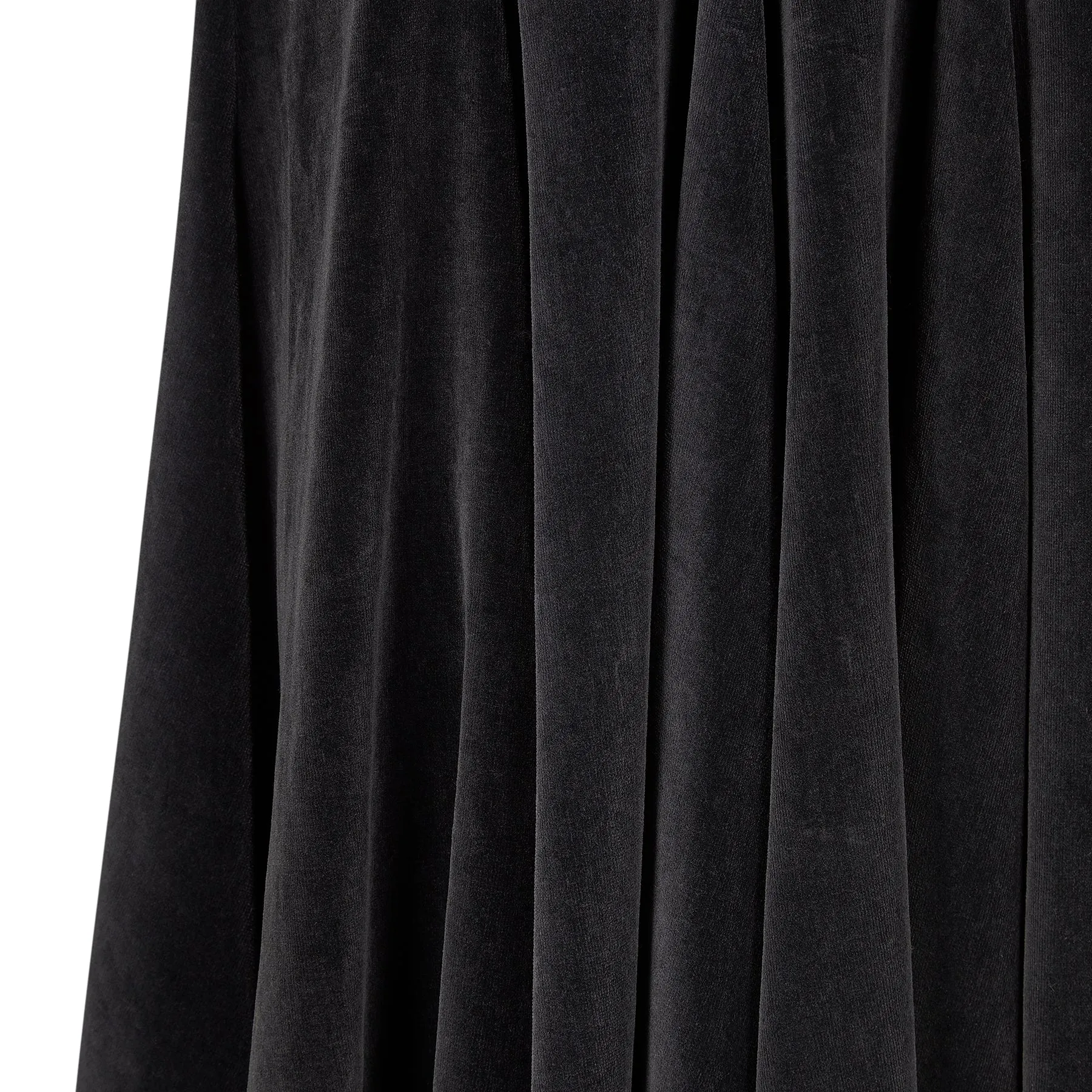 1970s Diana Leslie Black Velvet Fishtail Maxi Skirt