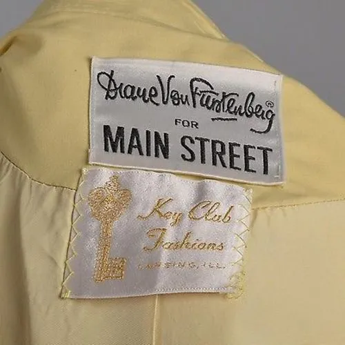 1980s Diane Von Furstenberg Yellow Swing Coat with Belt