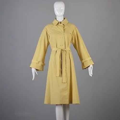 1980s Diane Von Furstenberg Yellow Swing Coat with Belt