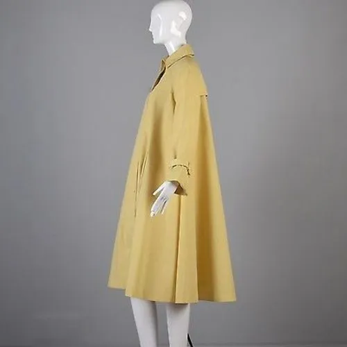 1980s Diane Von Furstenberg Yellow Swing Coat with Belt