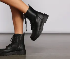 Add Some Edge Faux Leather Combat Booties