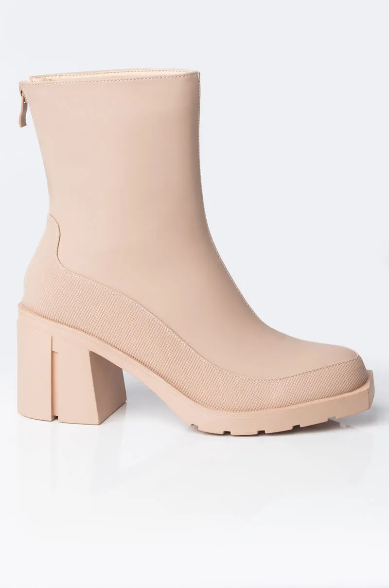 AZALEA WANG DANCIN IN THE RAIN CHUNKY BOOTIE IN NUDE