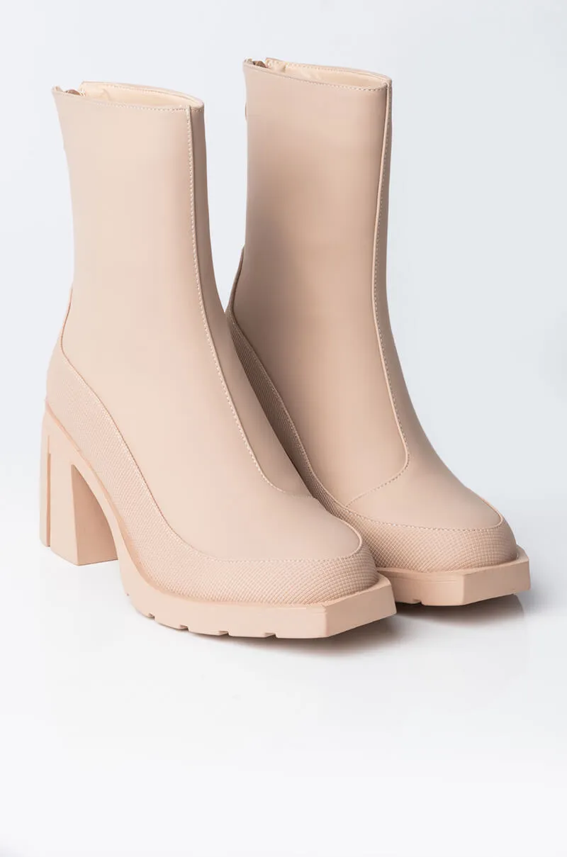 AZALEA WANG DANCIN IN THE RAIN CHUNKY BOOTIE IN NUDE