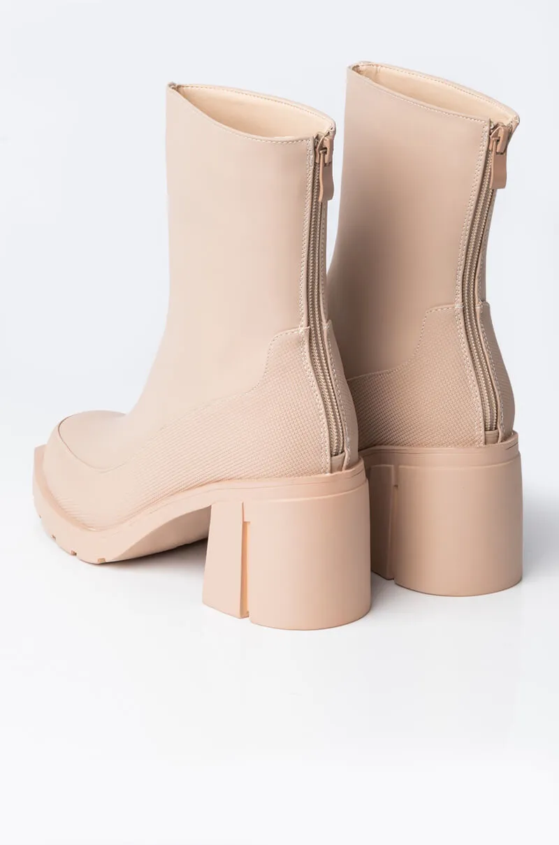 AZALEA WANG DANCIN IN THE RAIN CHUNKY BOOTIE IN NUDE