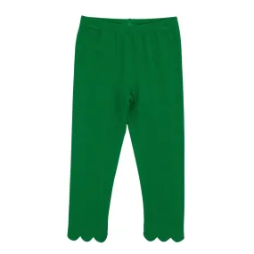 Basic Scalloped Leggings - Kelly Green