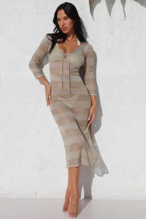 Beige Carmen Knit Dress