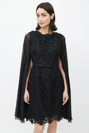 Black Lace Cape Dress