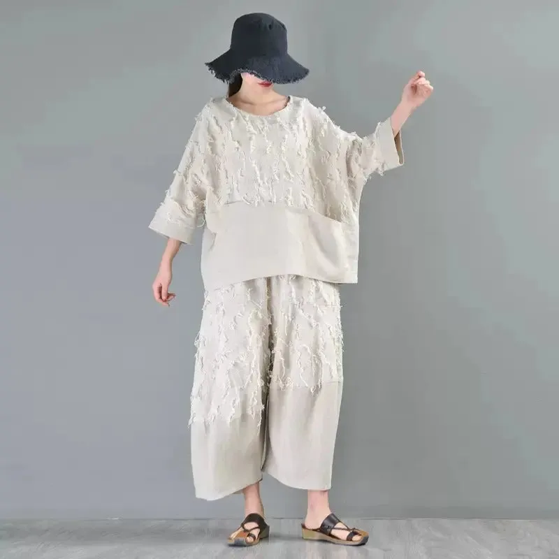 Bohemian Retro Linen Harem Pants - Artistic Loose Trousers