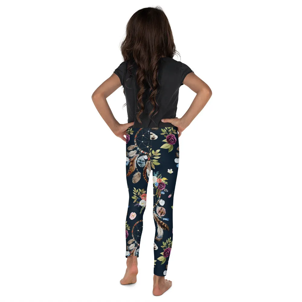 Boho Dreamcatcher and Flowers Kid's Leggings