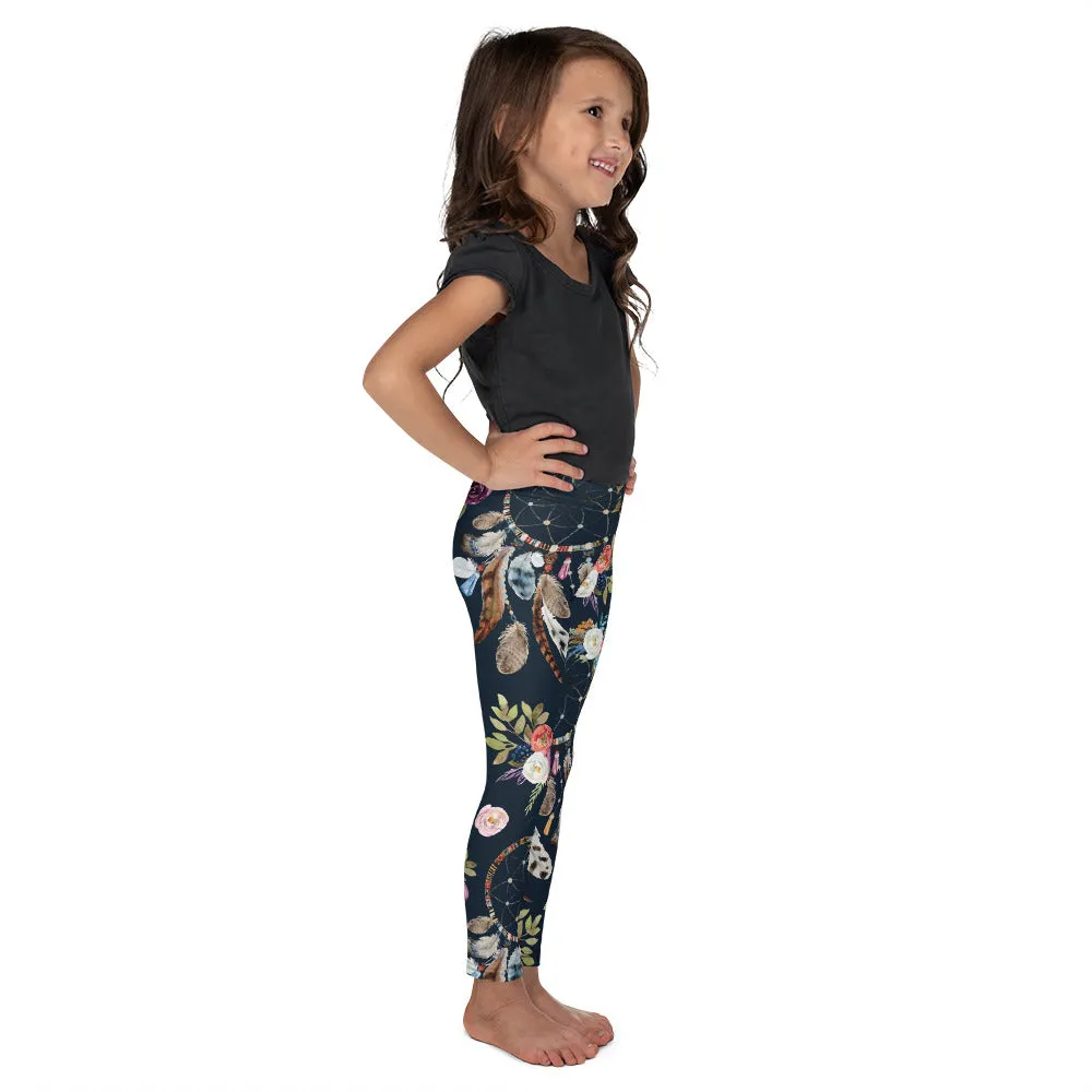 Boho Dreamcatcher and Flowers Kid's Leggings