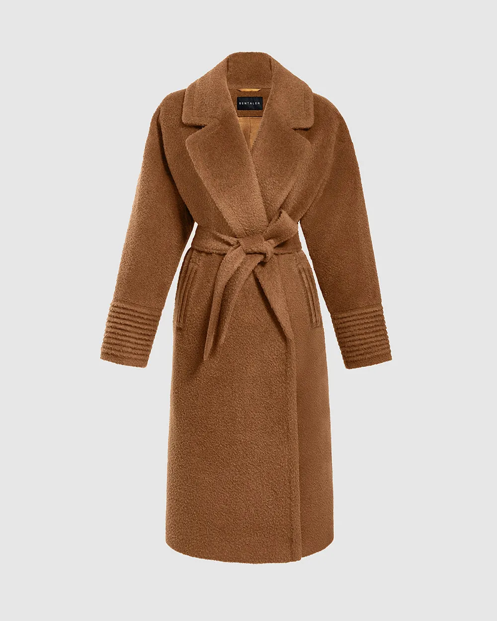 Bouclé Alpaca Long Oversized Notched Collar Coat