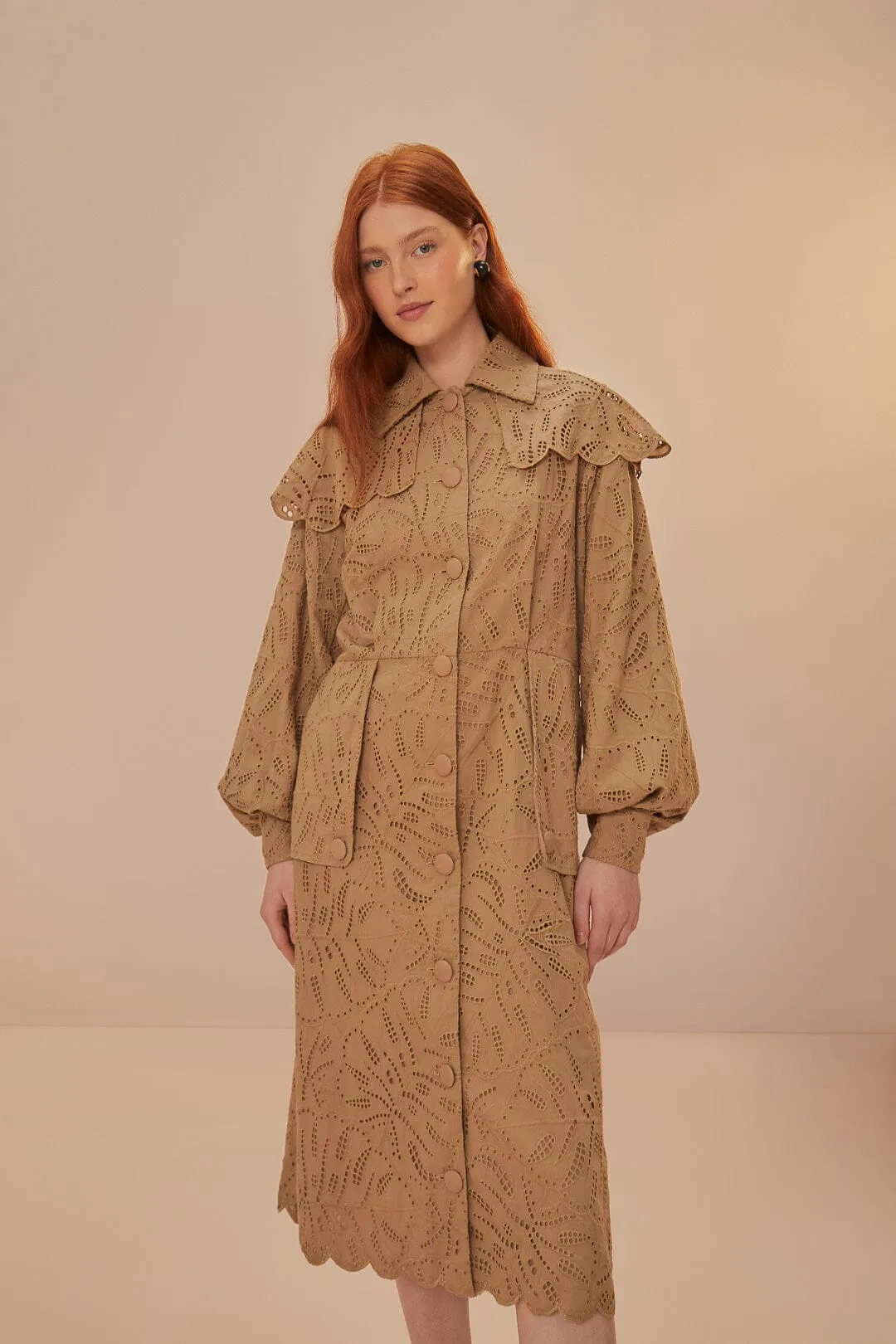 Brown Laise Trench Coat