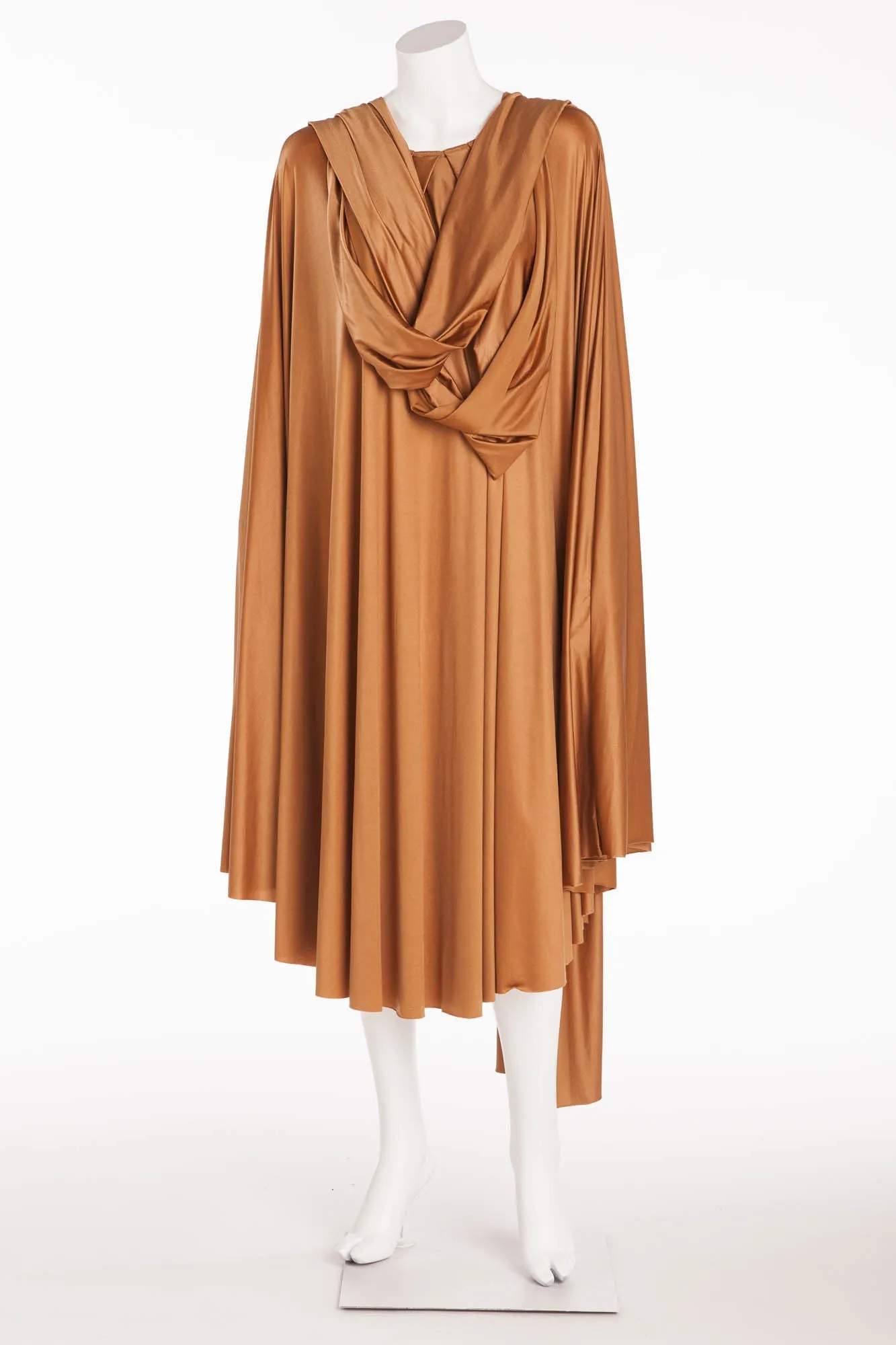 Butter By Nadia - Signature Wrap Bronze Drape Satin Ball Gown - One Size