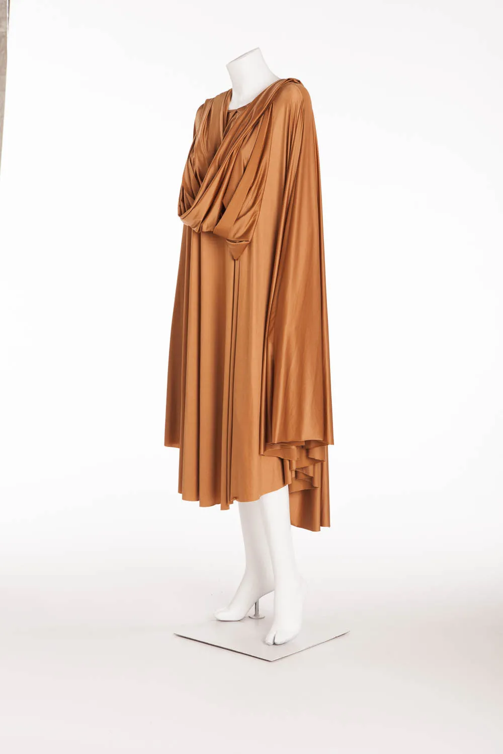 Butter By Nadia - Signature Wrap Bronze Drape Satin Ball Gown - One Size