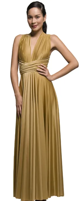 Butter By Nadia - Signature Wrap Bronze Drape Satin Ball Gown - One Size