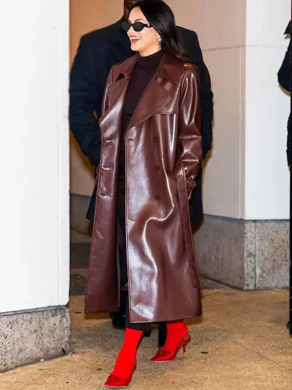 Camila Mendes NYC Leather Coat