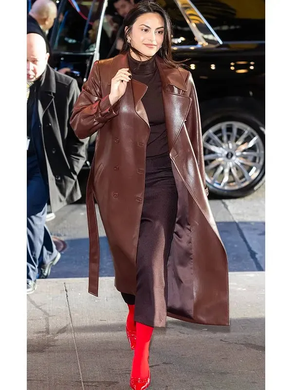 Camila Mendes NYC Leather Coat