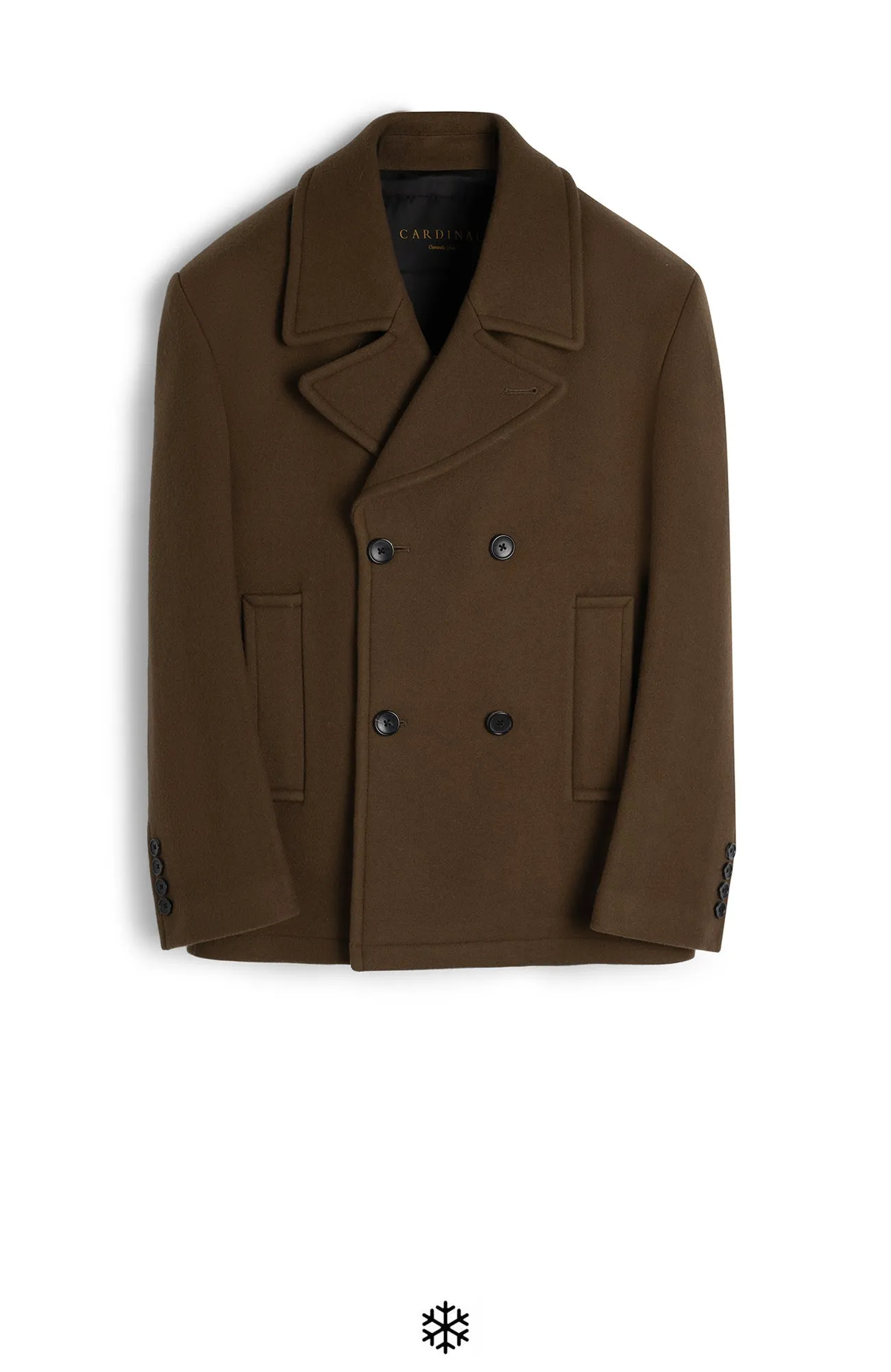 CARRARA KHAKI WOOL & CASHMERE PEACOAT