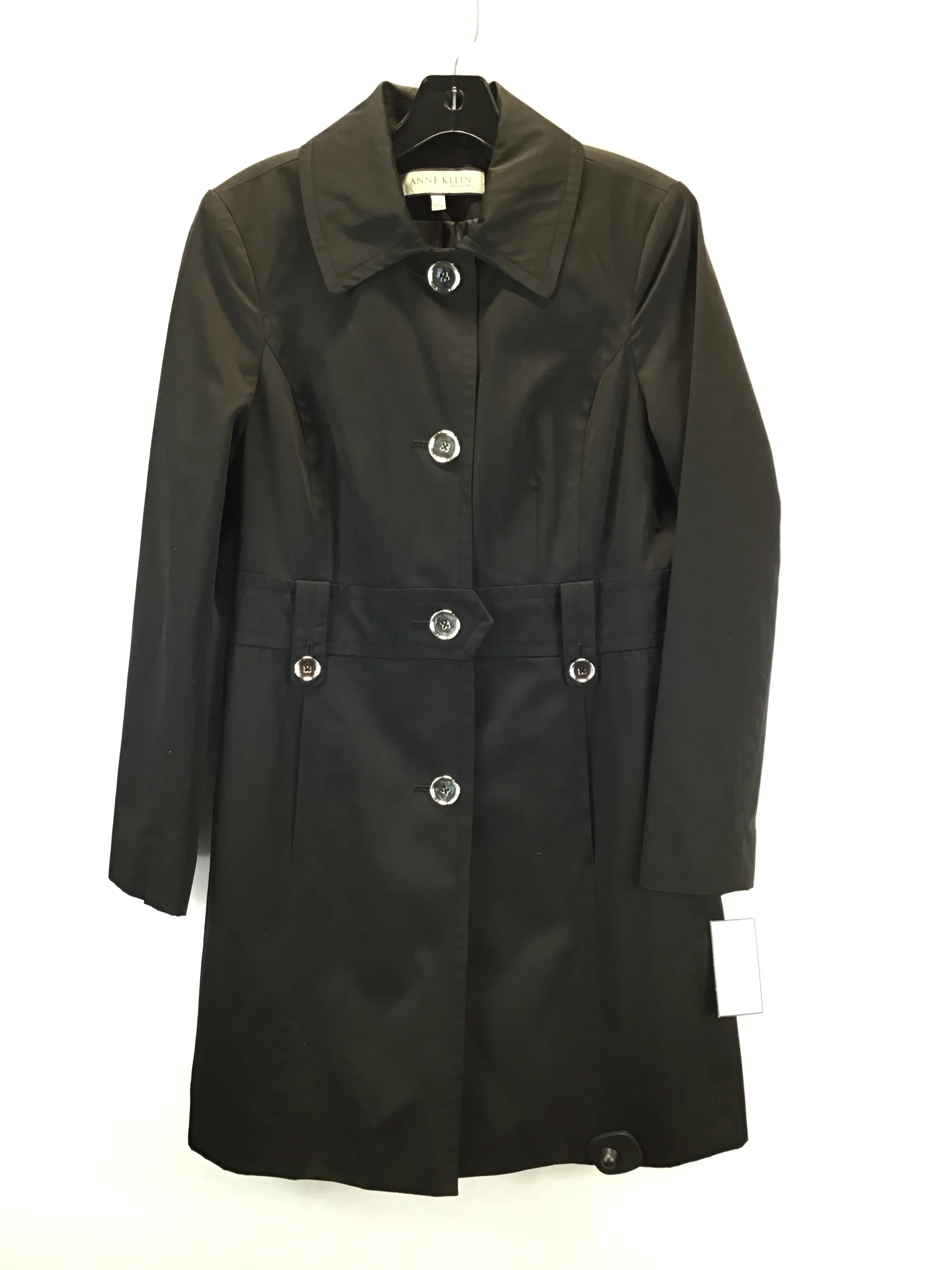 Coat Trench Coat By Anne Klein In Black, Size: S