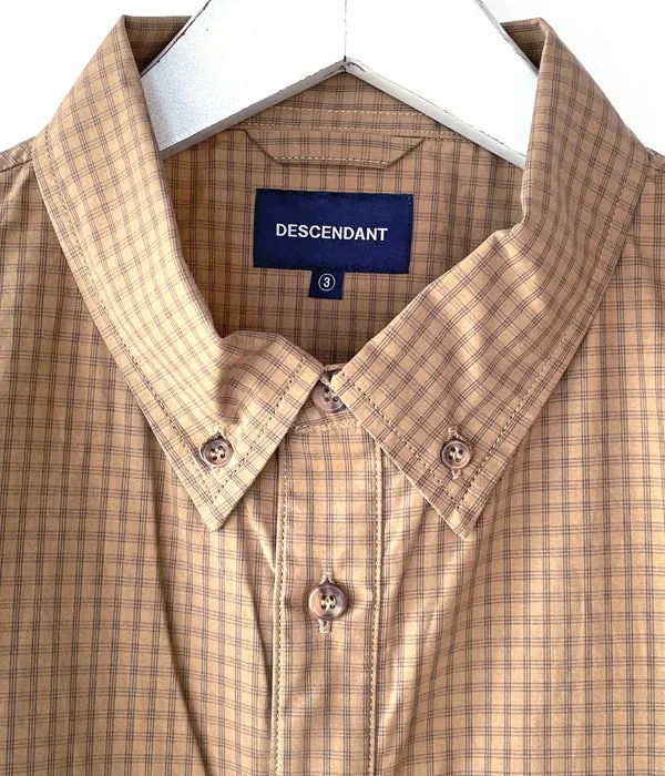 DESCENDANT/SCALE PLAID FISHING SS SHIRT (BEIGE)