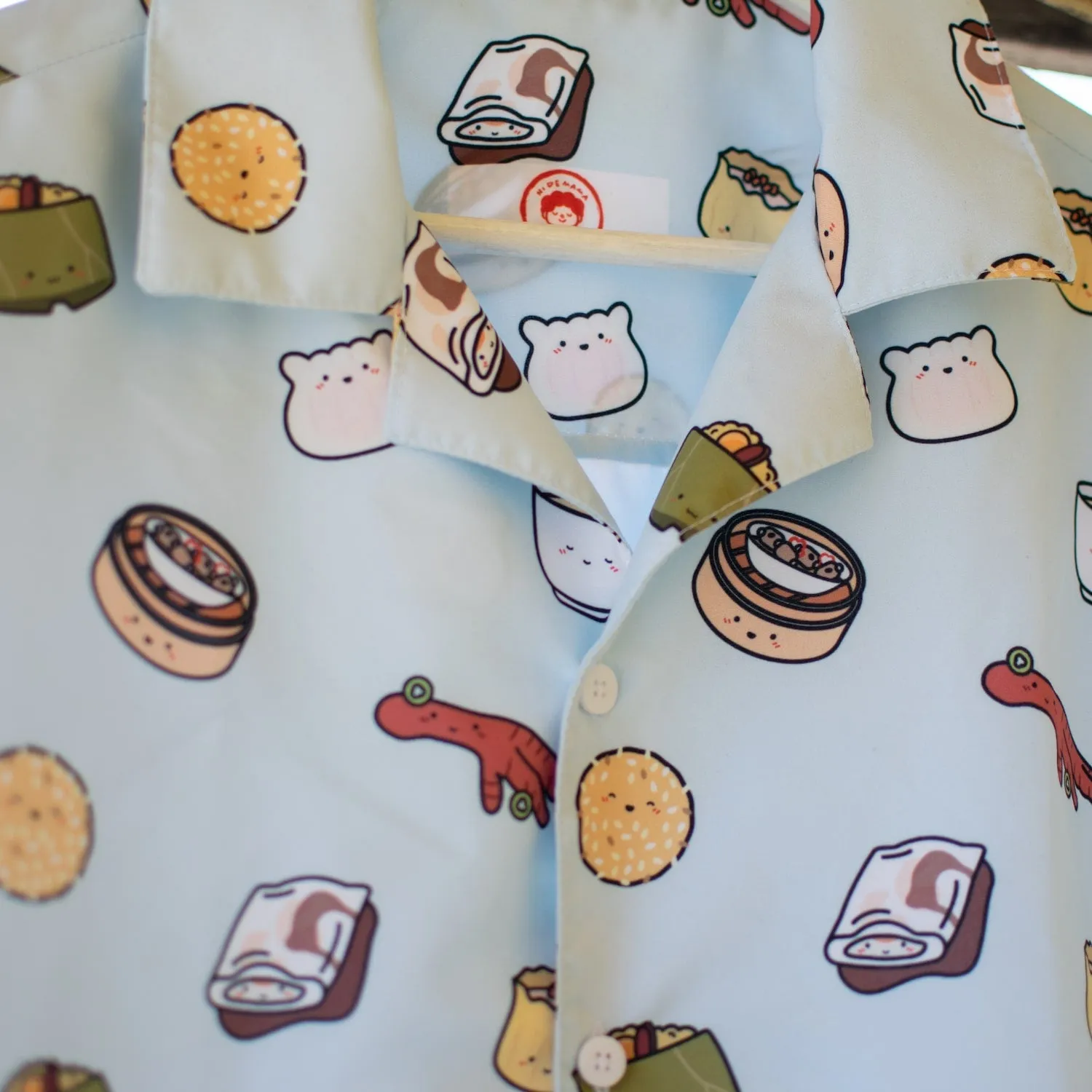 Dim Sum Short Sleeve Button Up Shirt (Oversized)