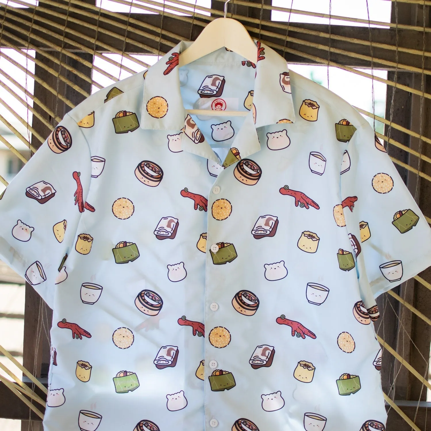 Dim Sum Short Sleeve Button Up Shirt (Oversized)