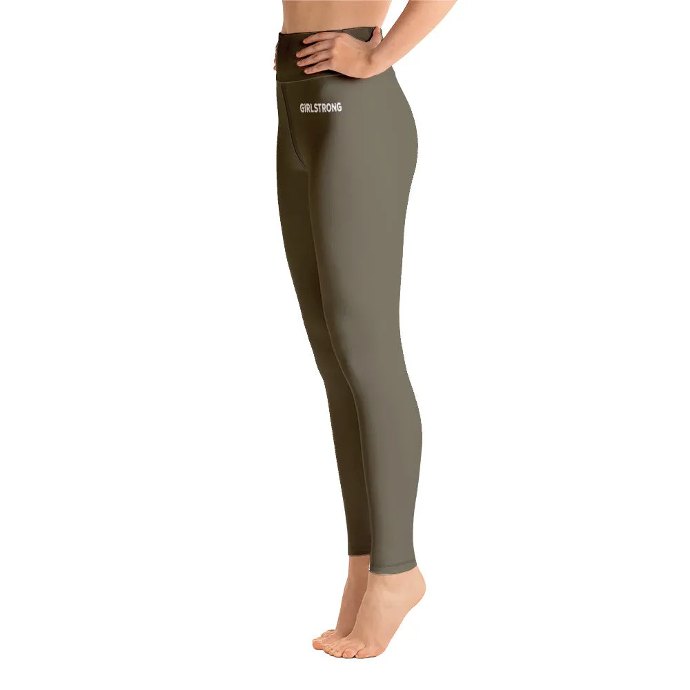 ELEVATED ESSENTIALS, BOOTY BOOSTING HIGH WAISTBAND LEGGING ARMY GREEN