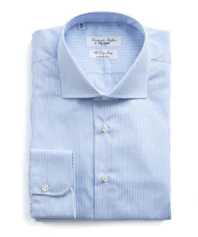 Emanuele Maffeis   Todd Snyder Light Blue Stripe Wrinkle Free Dress Shirt