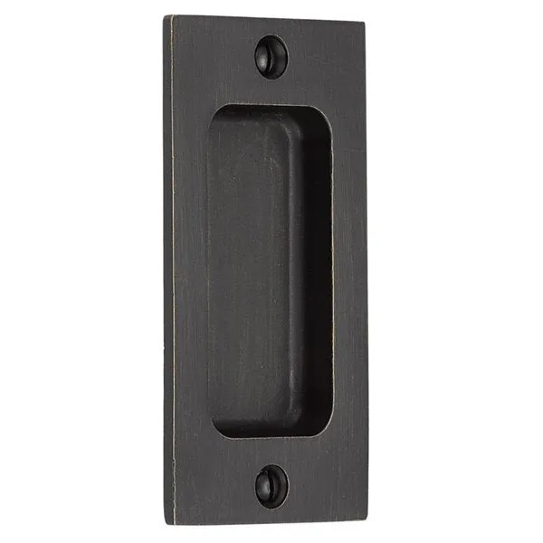 Emtek Sandcast Bronze Rustic Modern Rectangular Flush Pulls