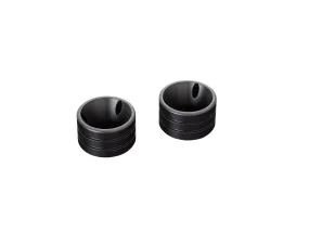 Exhaust Muffler End-Caps Grooved Billet End-Cap set in Black  - Highway Hawk H65-862