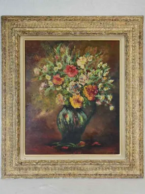 Floral still life - unknown artist - oil on board - circa 1940