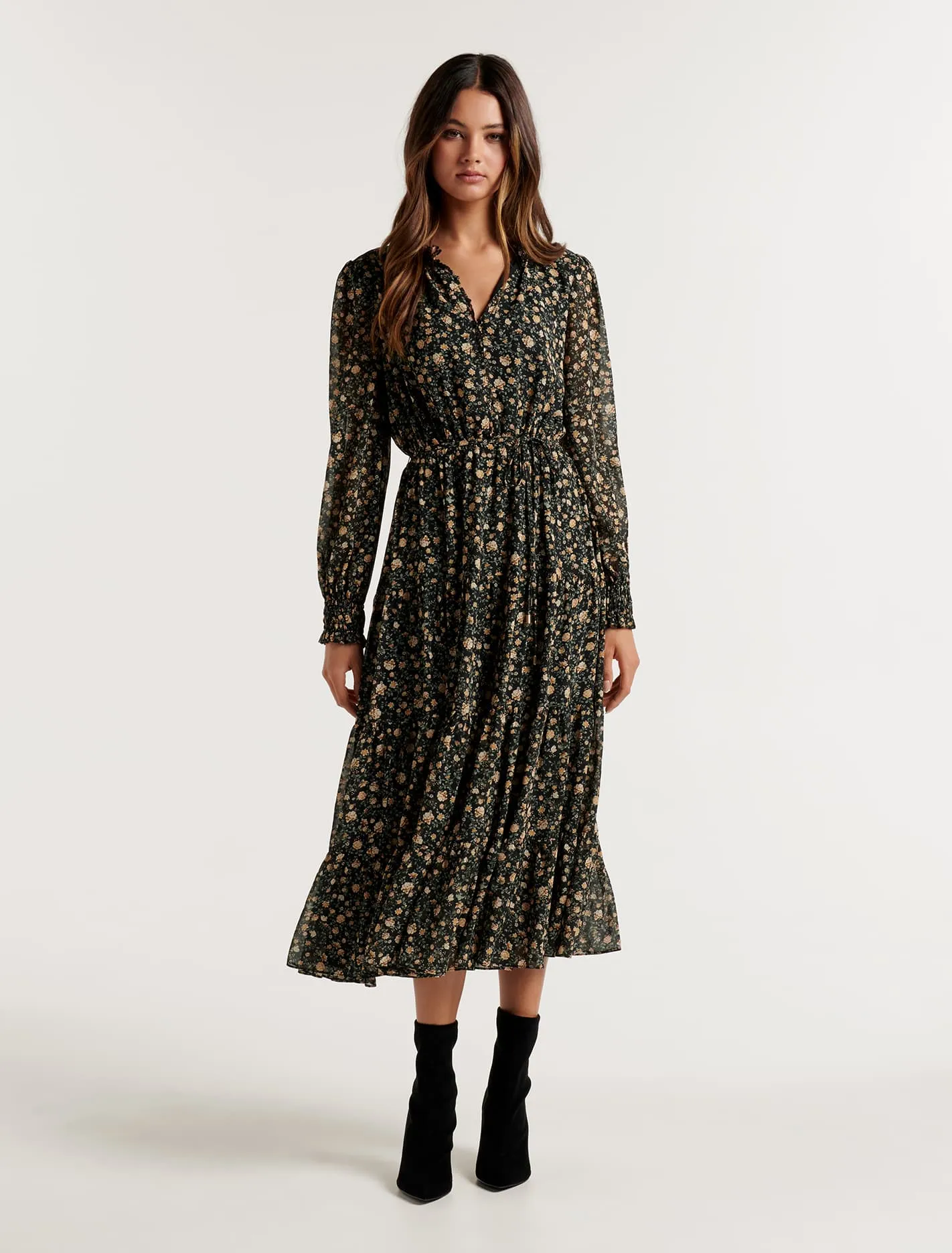 Hazel Tiered Midi Dress