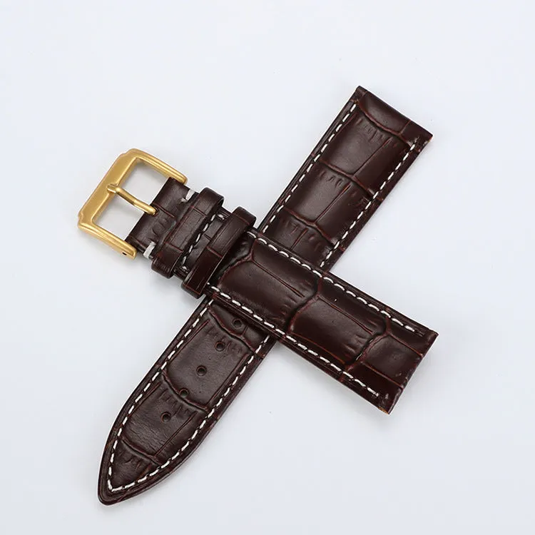 Head Layer Leather Bamboo Knot Pattern Watch Strap Accessories