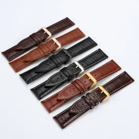 Head Layer Leather Bamboo Knot Pattern Watch Strap Accessories