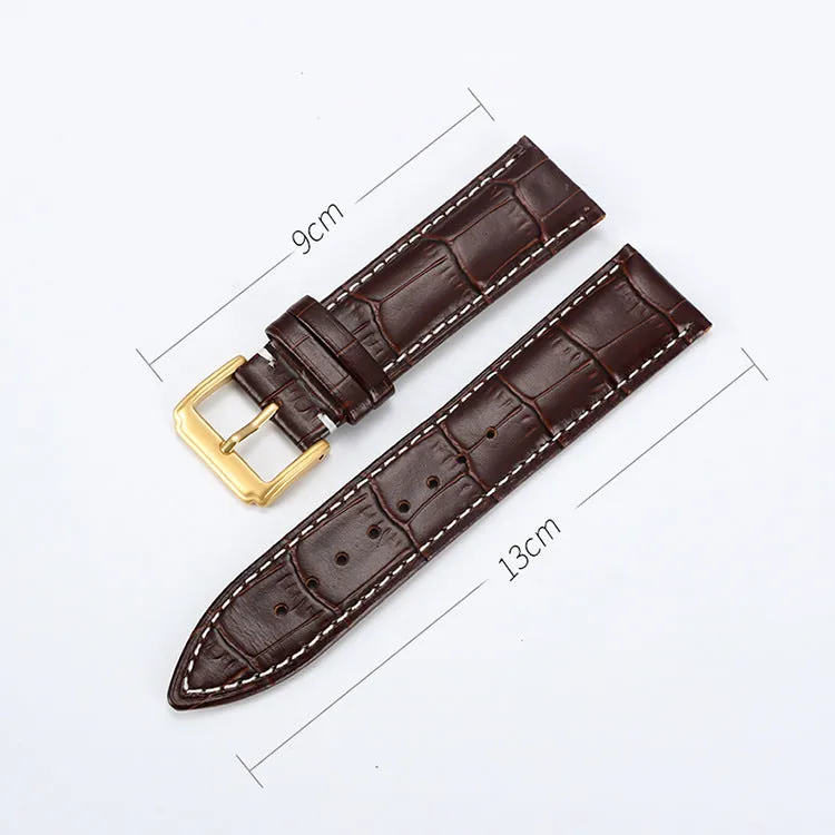 Head Layer Leather Bamboo Knot Pattern Watch Strap Accessories