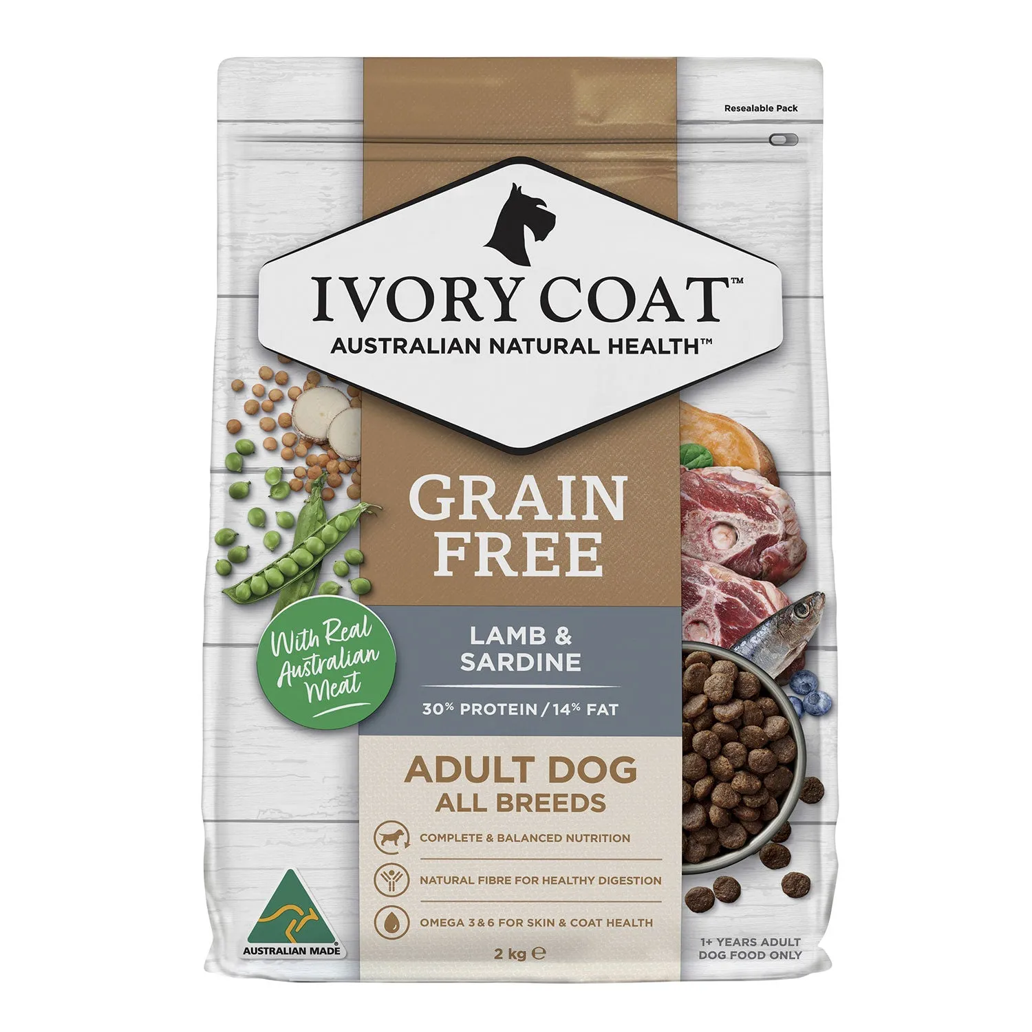 Ivory Coat Grain Free Lamb & Sardine Adult Dry Dog Food