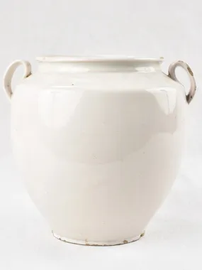 Large antique French preserving pot - white 9¾"