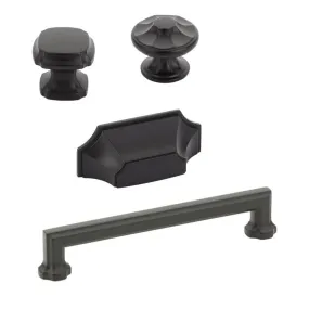 Matte Black "Regal" Cabinet Knobs and Drawer Pulls