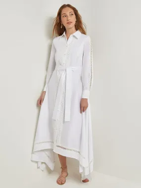 Maxi Dress - Eyelet Trim Cotton, White