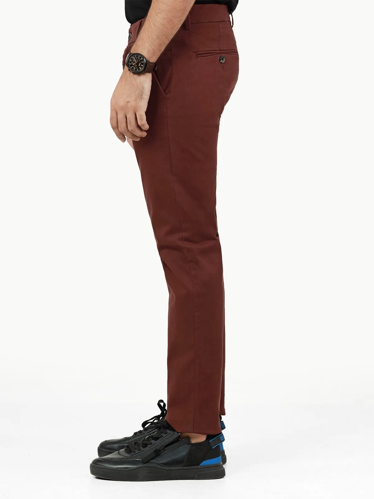 Men's Dark Maroon Chino Pant - EMBCP22-015