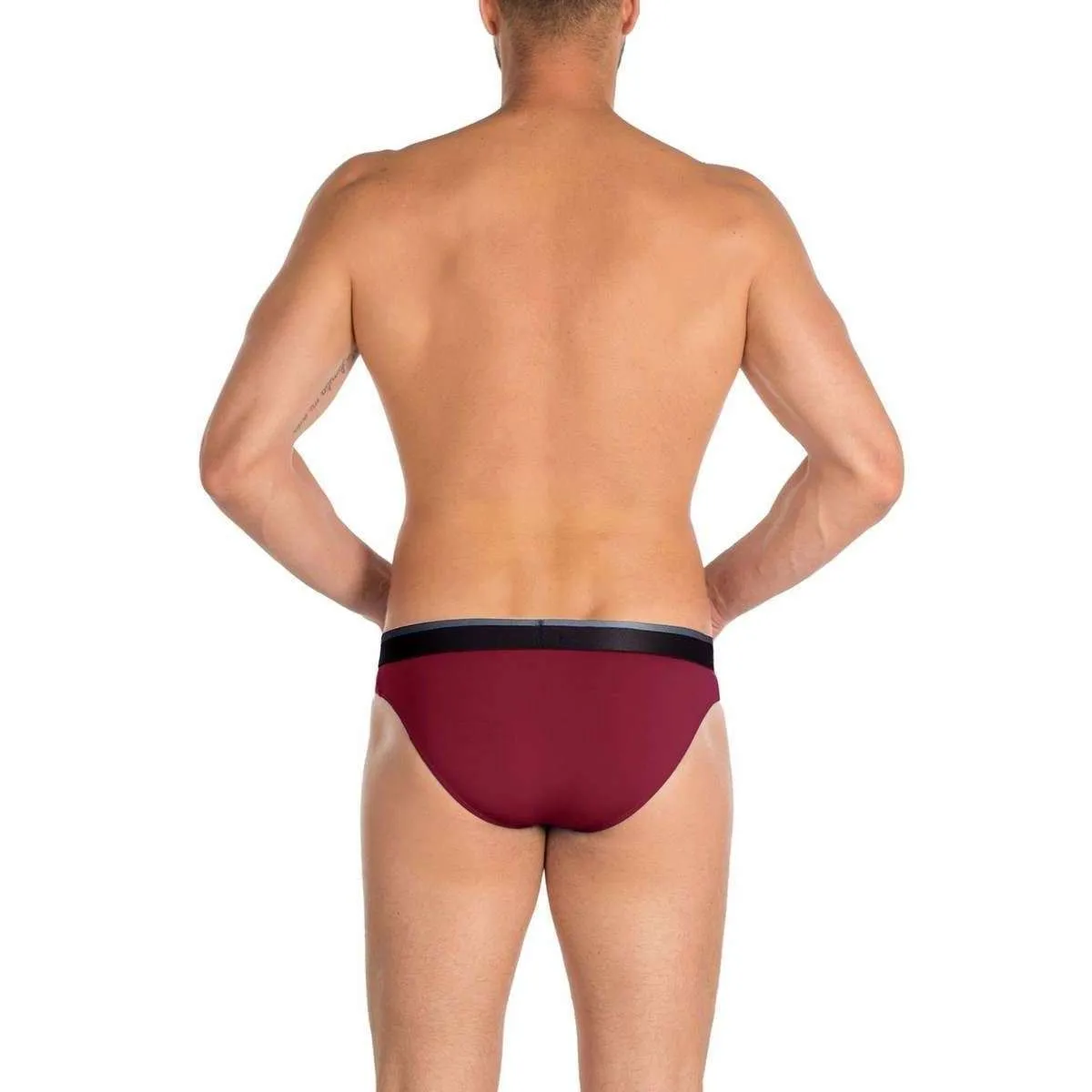 Obviously PrimeMan AnatoMAX Hipster Brief - Maroon Burgundy