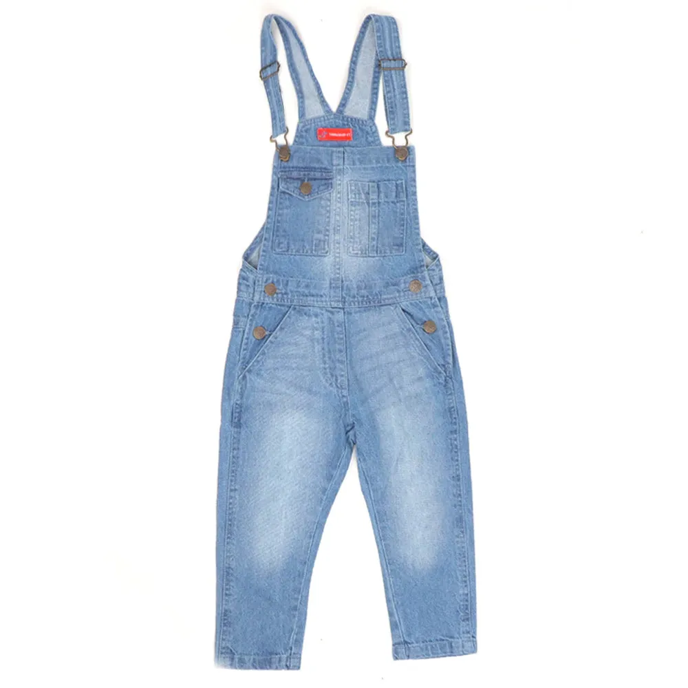 Overall Denim Dangri For Girls - Ice Blue