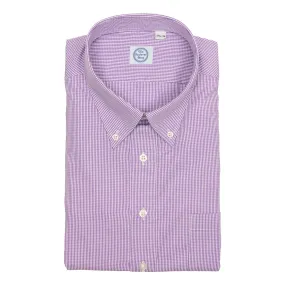 Purple Micro Gingham Button Down Dress Shirt