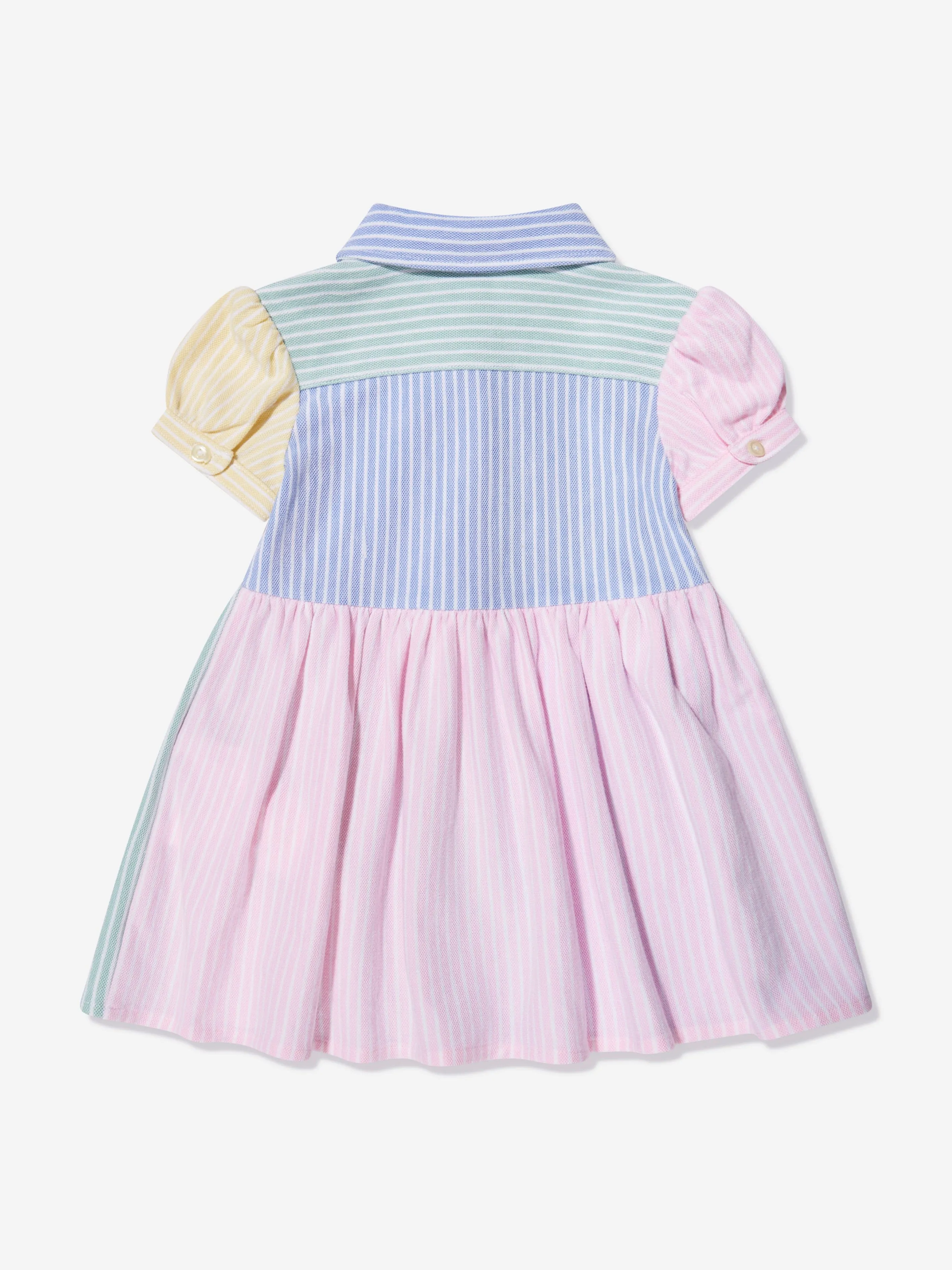 Ralph Lauren Baby Girls Colourblock Shirt Dress in Multicolour