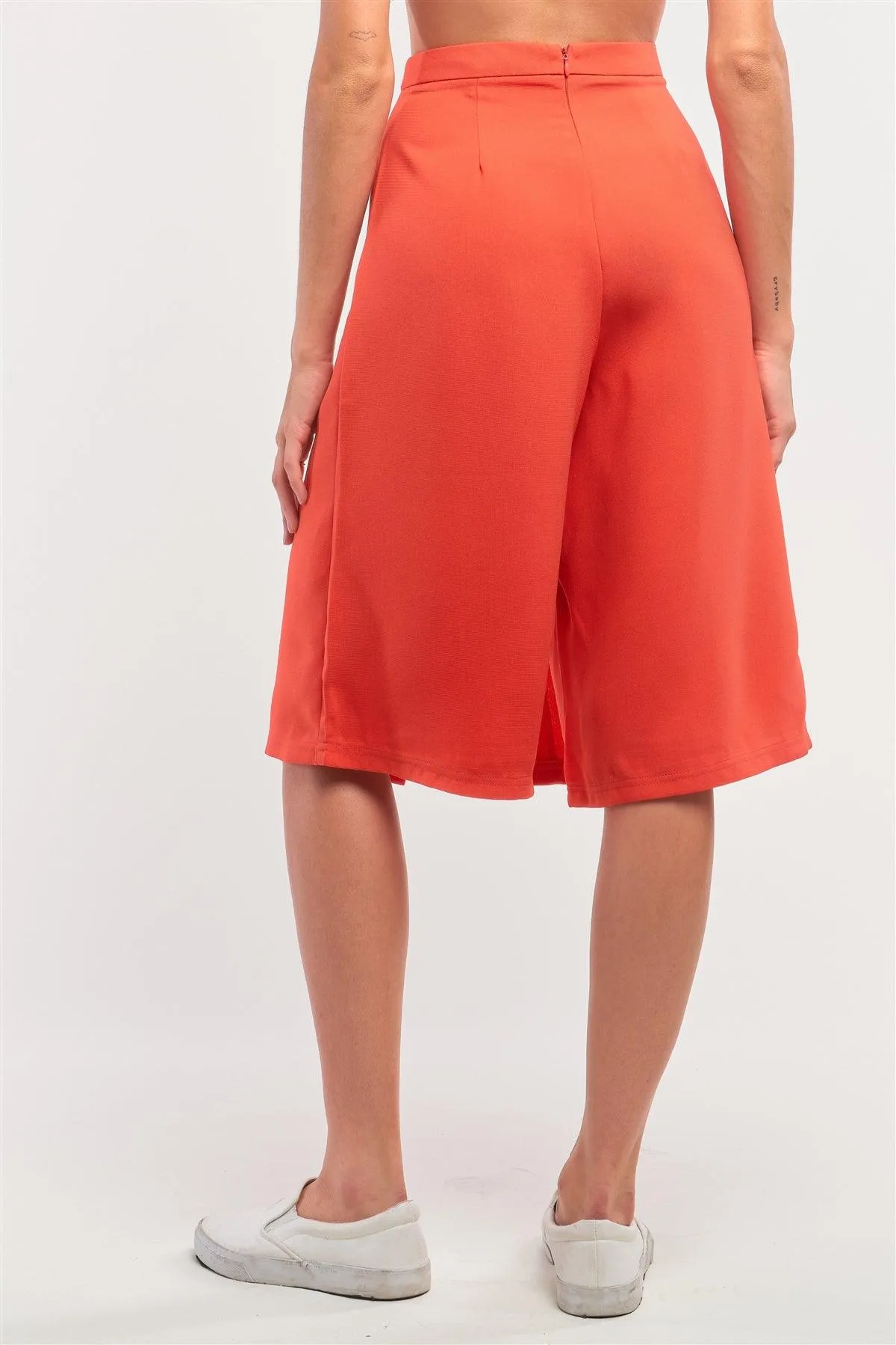 Scarlet High Waisted Pleated Wide Leg Skort /1-2-2-1