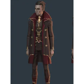 Silco Arcane Cosplay Brown And Maroon Trench Coat