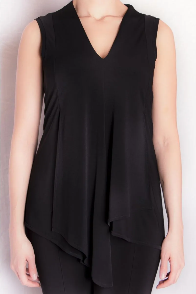 Sleeveless V-Neck Drape Top