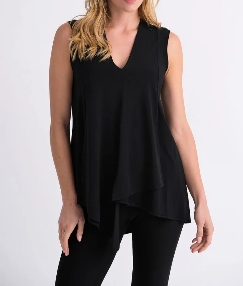 Sleeveless V-Neck Drape Top