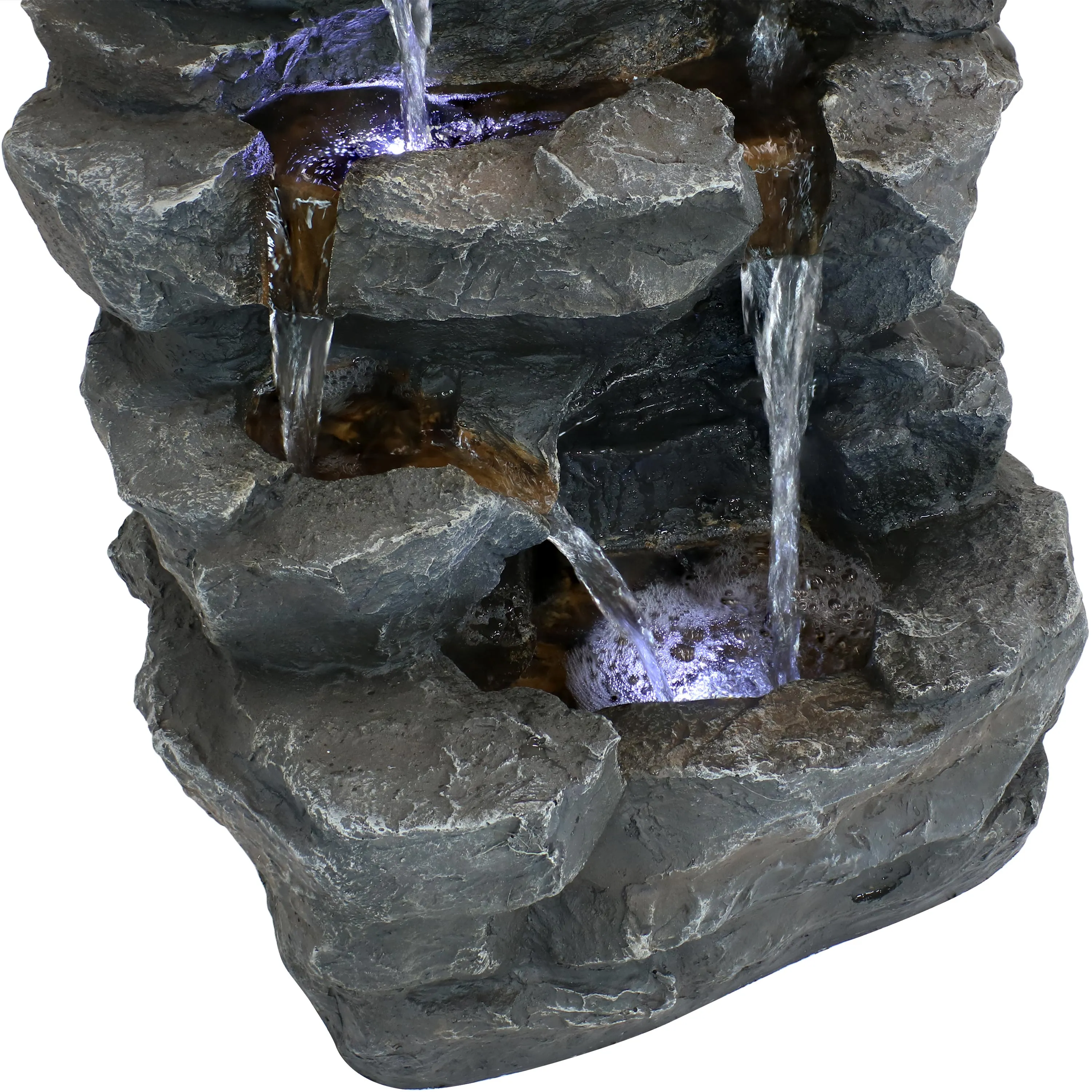 Sunnydaze Grotto Falls Water Fountain with LED Lights - 24"