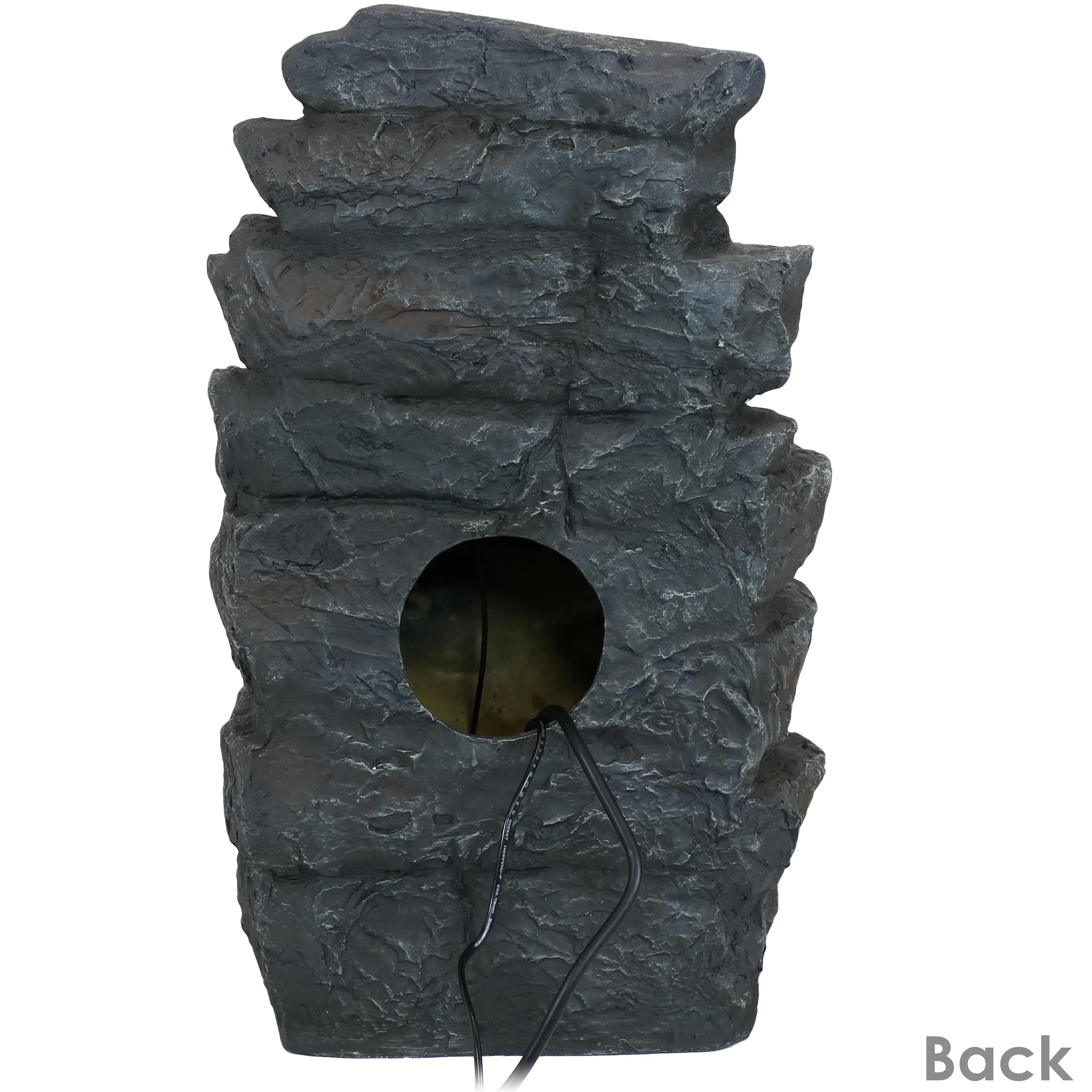 Sunnydaze Grotto Falls Water Fountain with LED Lights - 24"